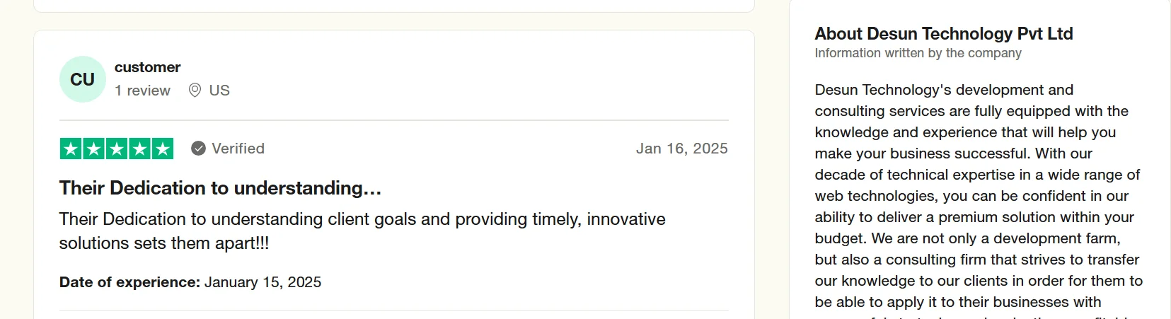 customer review